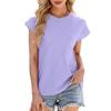 Women's Spring and Summer New Solid Color Round Neck Loose Short-sleeved T-shirt Top