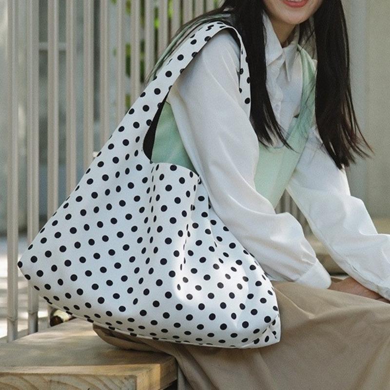 Женская новая холщовая сумка через плечо в горошек, сумка-мессенджер, простая, модная, универсальная, для ежедневных поездок