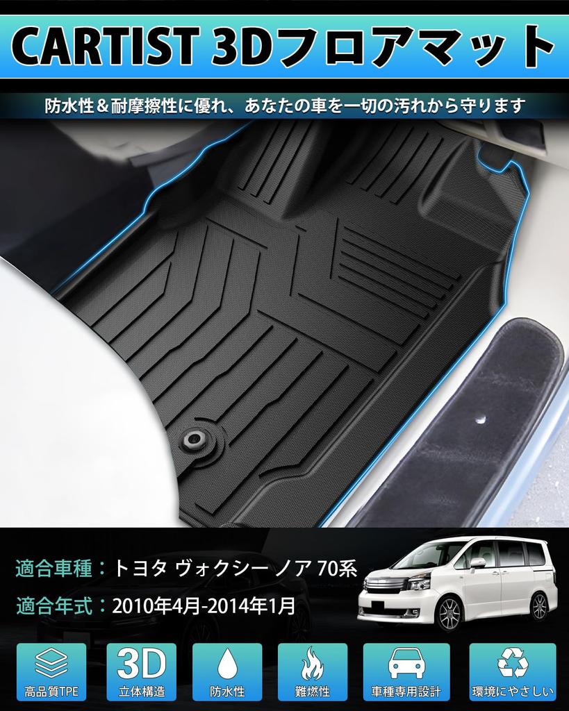 Автоковрики Cartist для Voxy Noah 70 3D Автомобильные 3D коврики для 3D VOXY NOAH 70 Серии ZRR70 Апрель 2010 Январь Грязь TPE Индивидуальный дизайн для конкретного