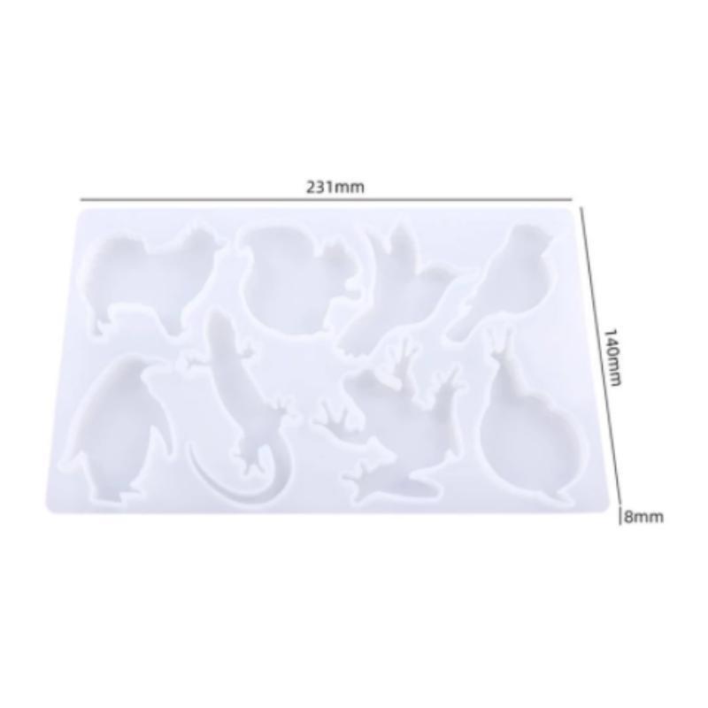 DIY кристаллическая форма из эпоксидной смолы, животное, лягушка, ящерица, брелок, зеркало, силиконовая форма