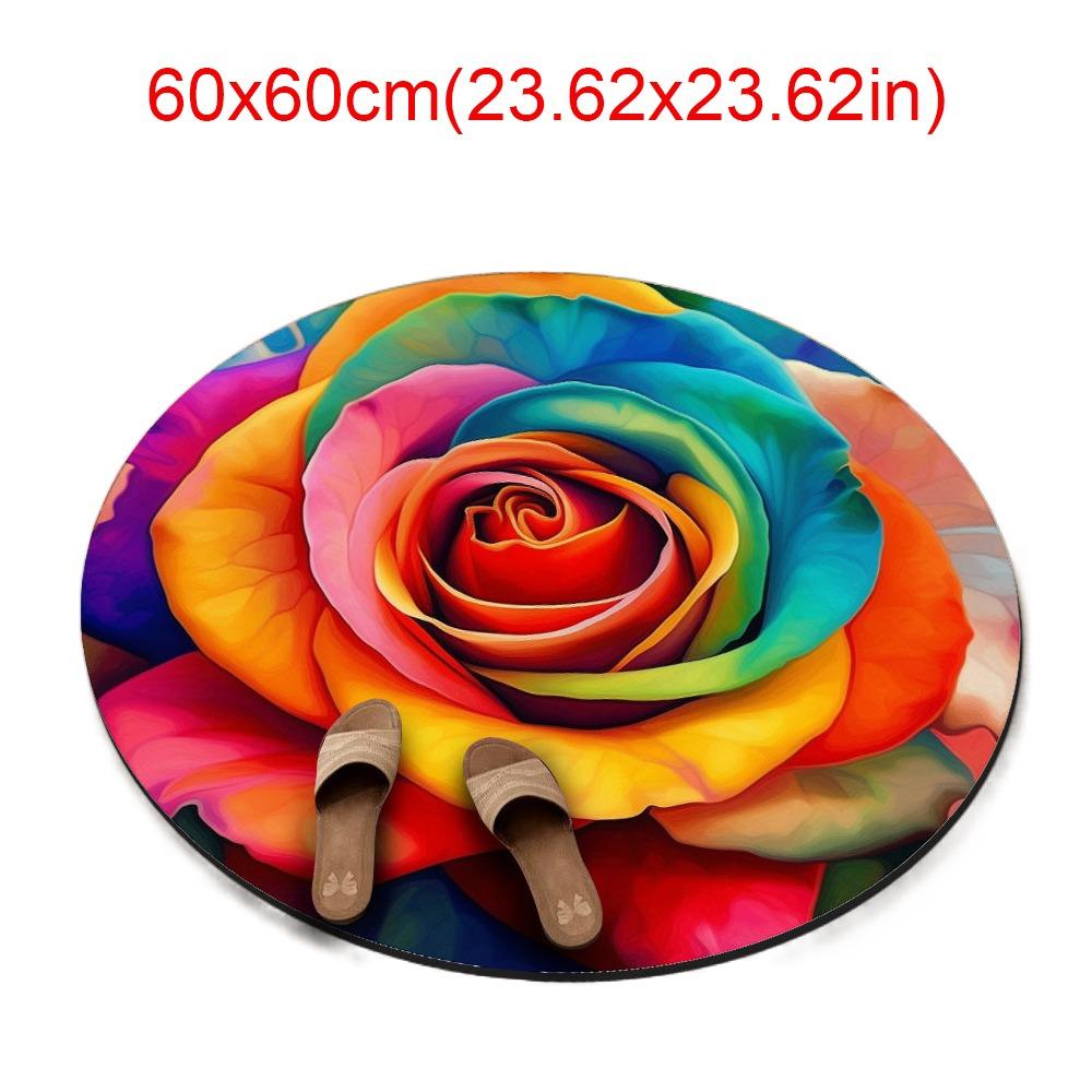 Нескользящий коврик для пола «Пион» специальной формы, коврик для пола в ванную комнату для гостиной, чайного столика, прикроватный