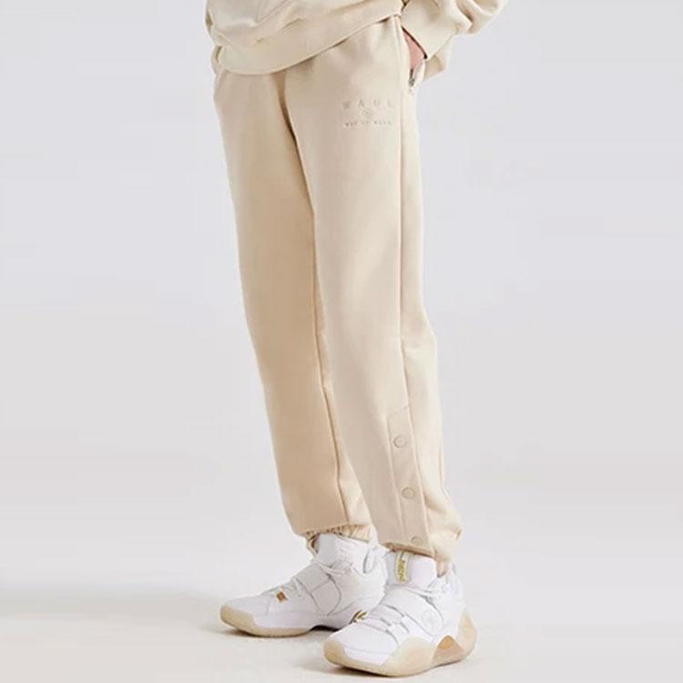 Мужские спортивные брюки Li Ning Wade Series с однотонной флисовой подкладкой, трикотажные длинные, AKLR799-4