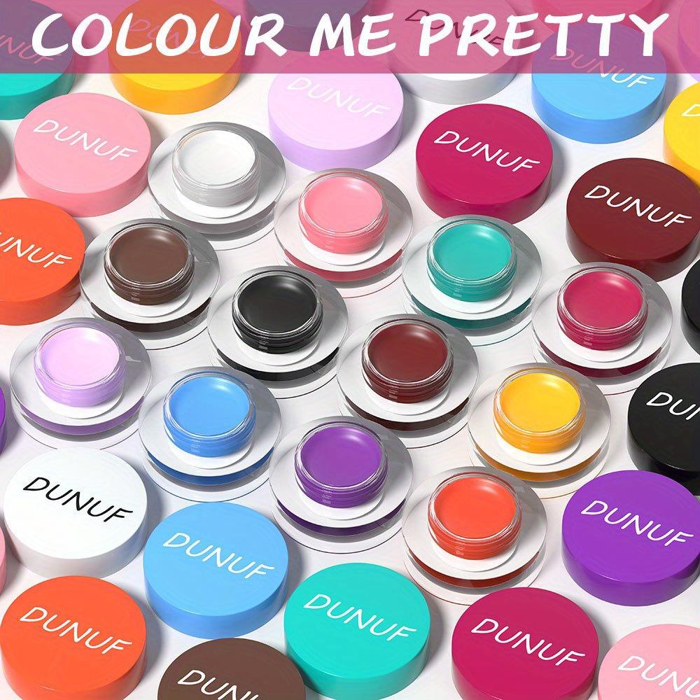 18-Color Cream Pigment Makeup Set with Brush & Brow Spoolie – Multi-Purpose Eyeshadow, Eyeliner, Brow, Face Paint & Hair Dye – Vibrant, Waterproof,