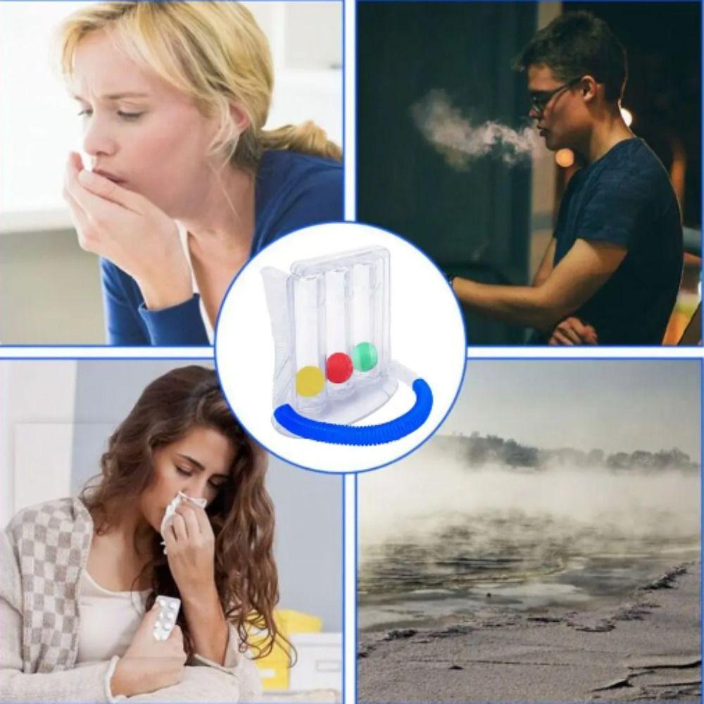 Система измерения мягкого дыхания с 3 шариками, дыхательный тренажер для функции легких, упражнение на емкость легких