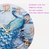 Digital Wall Clock with Low Noise, 30cm/12inch Peacock Wall Clock Quartz Clock Quiet Silent Simple Clock for Home Decor Children Room