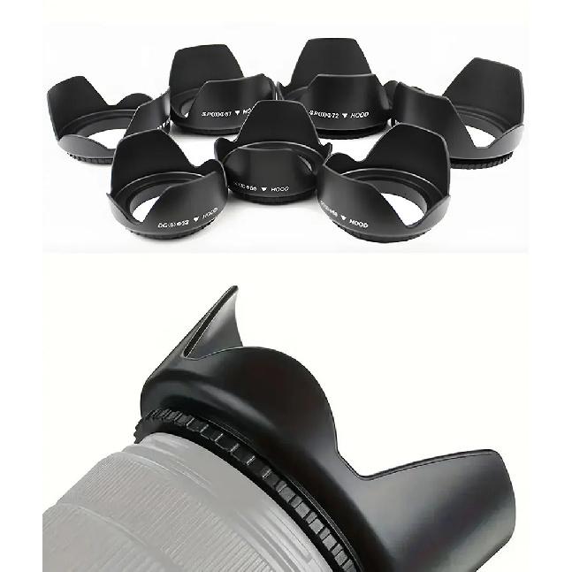 MYOBO Camera HD UV Filter + Len Hood + Lens Cap - 49 52 58 55 62 67 72 77 82 mm for DSLR SLR Camera Universal Lente Protector Ki
