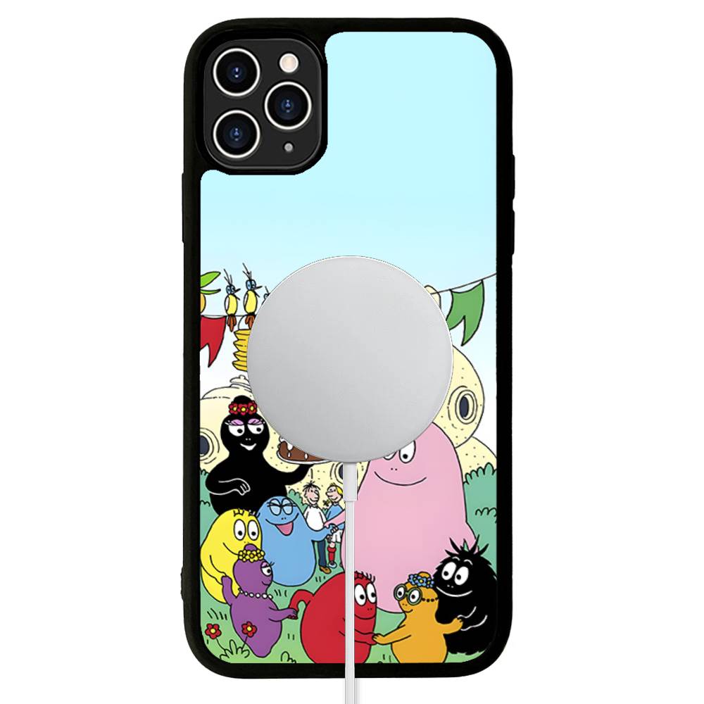 Cartoon Barbapapa Magnetic Wireless Phone Case For IPhone 17 16 15 14 Plus 13 12 11 Pro Max