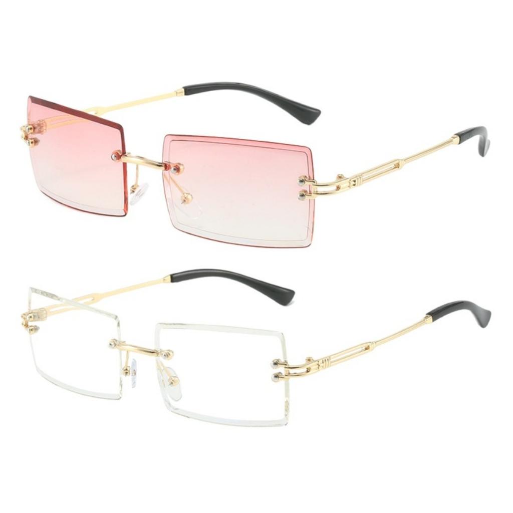 Солнцезащитные очки без оправы с градиентными линзами для мужчин и женщин, пляжные очки с защитой UV400