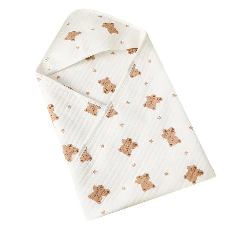 Kawaii Baby Младенческая Хлопковая Безопасная Мягкая Муслиновая Пеленка Одеяло Банное Полотенце Мультяшное Животное Медведь Дракон Подгузник Обертывание Ткань Постельное Белье