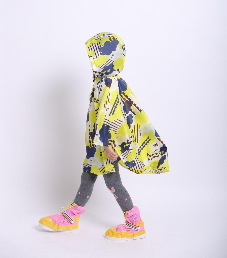 JYZ Подходит для школьников и водонепроницаемый с хранением дождевик для поездок на работу, размер M, детский дождевик, сумки, для девочек, дождевая одежда, легкий,