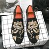 Мужские туфли с вышитым принтом, мокасины, повседневные, уличные, хиппи, туфли на плоской подошве, туфли для вечеринок, большого размера