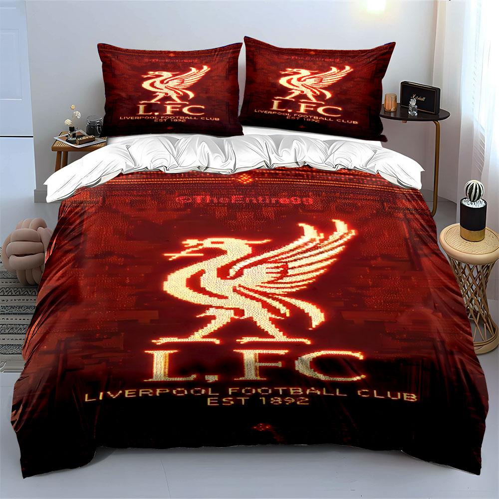 Golden liverbird, "LFC" text. Bedding sets Duvet cover sets Duvet covers Pillowcases(1 * Duvet Cover 2 * Pillowcases, without duvet insert)