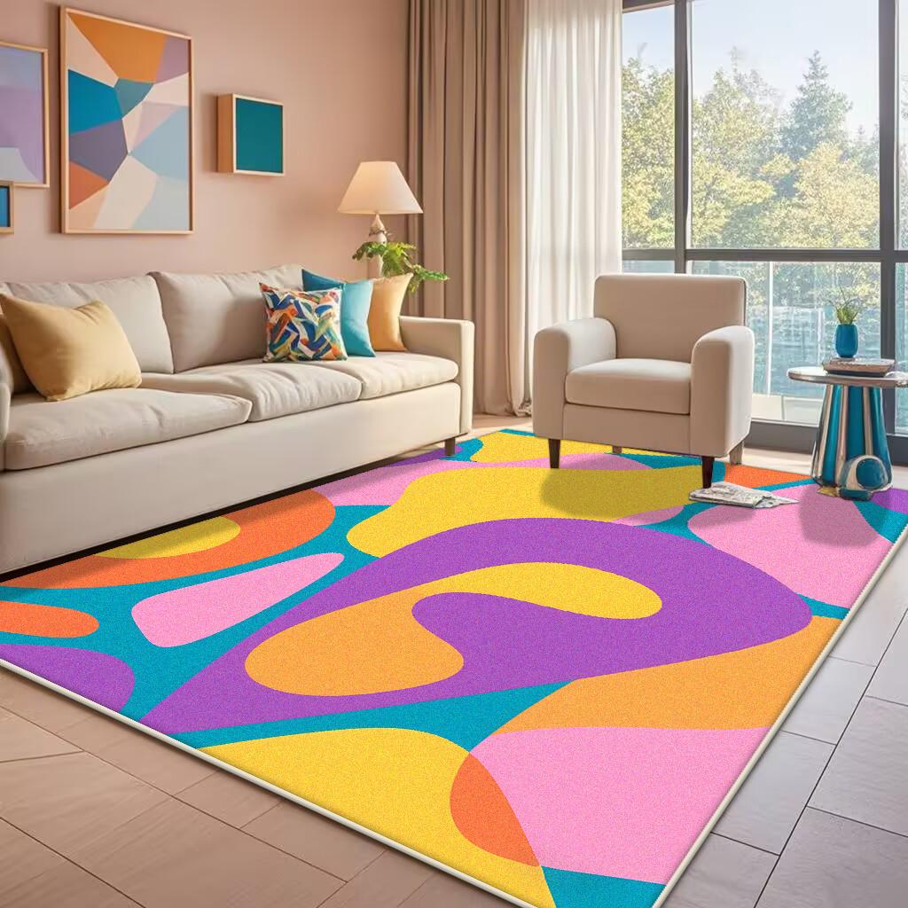 Абстрактный цвет Ковер для гостиной Современный Роскошный Домашний Ковер для спальни Прикроватный коврик Легкий в уходе Гардеробная Кофейный столик Ковер Tapis