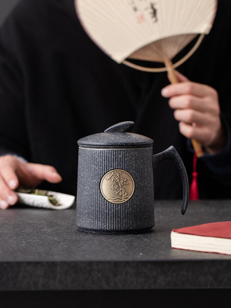 Керамическая чашка для чая, личный кабинет с крышкой, фильтр для разделения чая, бытовая чашка, можно распечатать