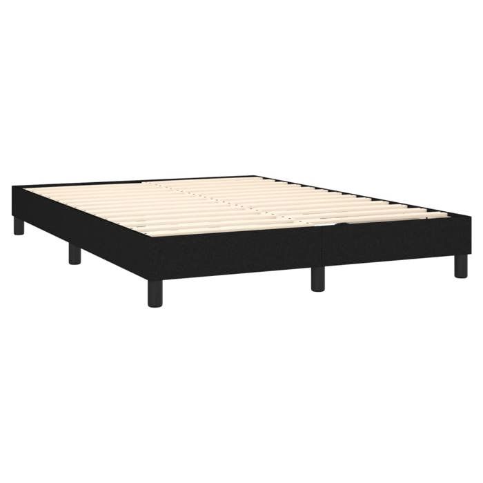 Maison Exclusive - Sommier à lattes de lit avec matelas Noir 140x200 cm Tissu