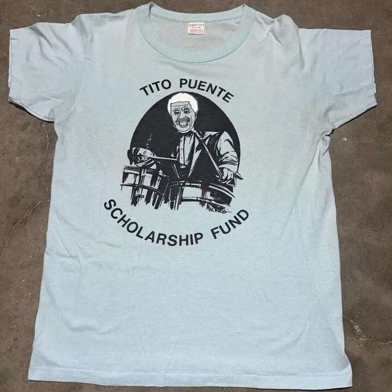 Tito Puente Scholarship Light Blue Cotton T Shirt Full Size S 5xl