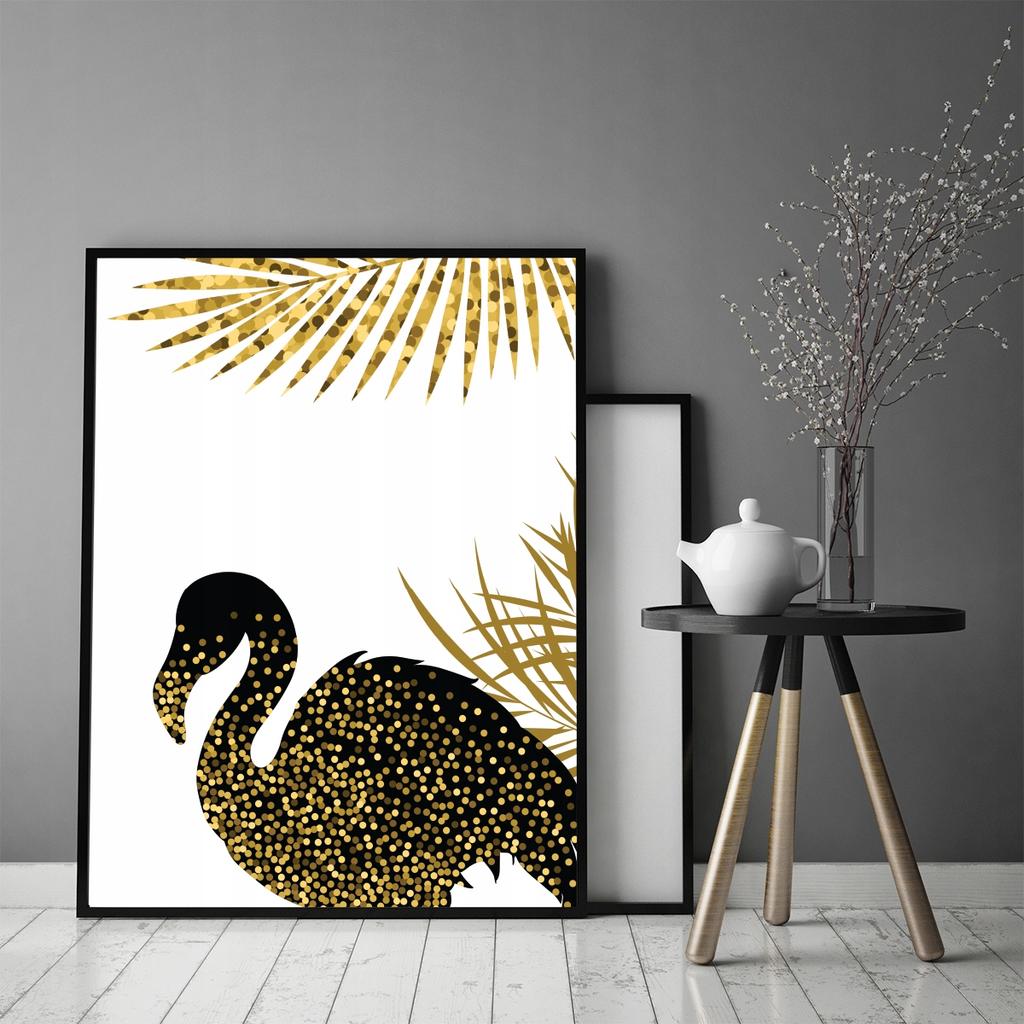 Picture poster In a frame 43x33 cm Flamingo Gold P701