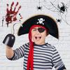 2Pcs/Set Pirate Hat And Pirate Skull Eye Patches Halloween Cosplay Captain Cap Headband For Adult Kids Birthday Party Decor Prop