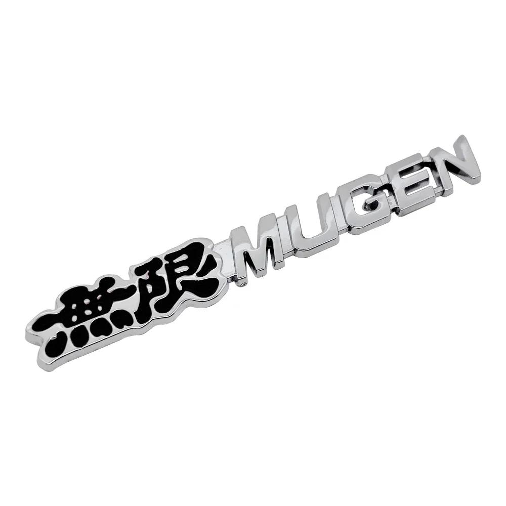 3D Metal Mugen Letters Car Front Grille Badge Rear Trunk Emblem Sticker For Honda Civic CRV H-RV City CRZ Fit Spirior