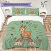 Cartoon Marine Pattern Bedding uilt Set uilt Cover Pillowcase Home Decoration Birthday Gift (1 * duvet cover + 2 * pillowcase without core)