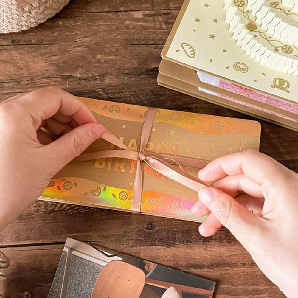 Складной 3D Красный Конверт на День Рождения HongBao Традиционная Открытка-Поздравление с Тортом DIY Упаковка Красный Карман с Наилучшими Пожеланиями Подарок для Старших