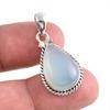 Natural Aqua Chalcedony Gemstone Handmade 925 Solid Silver Pendant 1.25'' n1L82