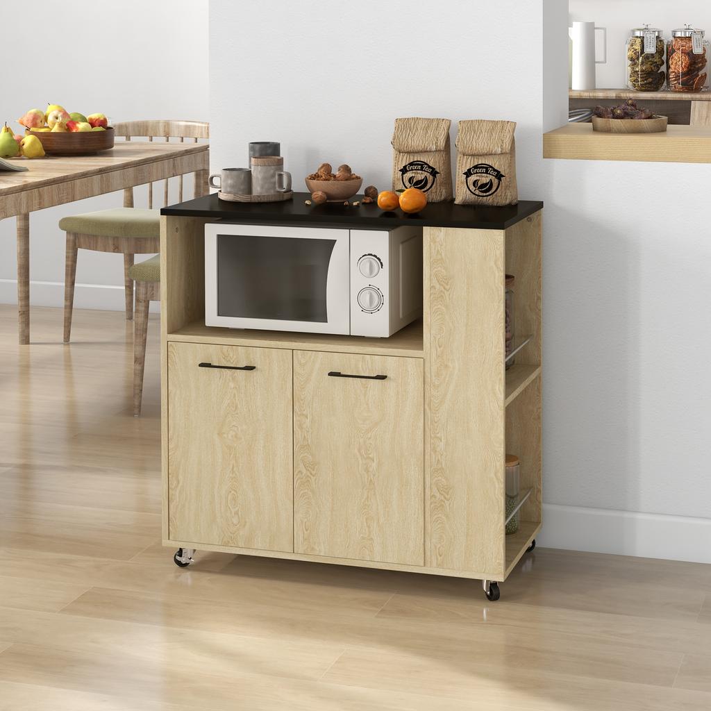 Kitchen Trolley Cart With Multi Storage And Wheels 75 X 40 X 80.5 Cm