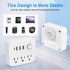 Multi Function USA Standard Plug Adapter with 3 AC Outlets 3 USB Ports Plus 1 Type C Ports Converter for Travel