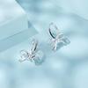 Silver earrings with bows, hoops, clasps, 925 silver