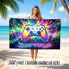 Game Controller Theme Soft Beach Towel Personalized Custom Name Text Towel Portable for Beach Pool Travel