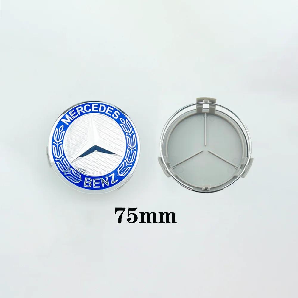 For Benz a24Pcs 75MM Car Wheel Center Hub Caps AMG Wreath for Mercedes Benz GLE GLK SLK CLA CLK W203 W204 W205 W209 W210 W211 W212