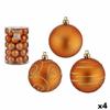 Set of Christmas Balls Orange PVC 6 Cm (4 Units)