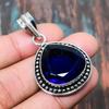 London Blue Topaz Gemstone Handmade Jewelry 925 Sterling Silver Pendant