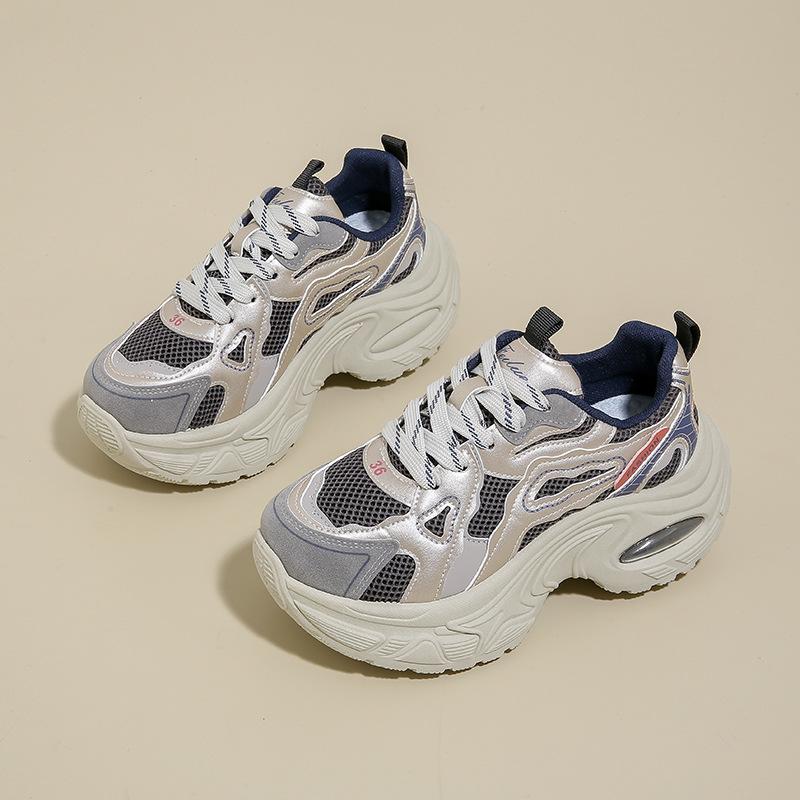 Новые папины кроссовки женские осенние студенческие спортивные беговые повседневные туфли на платформе с увеличением высоты