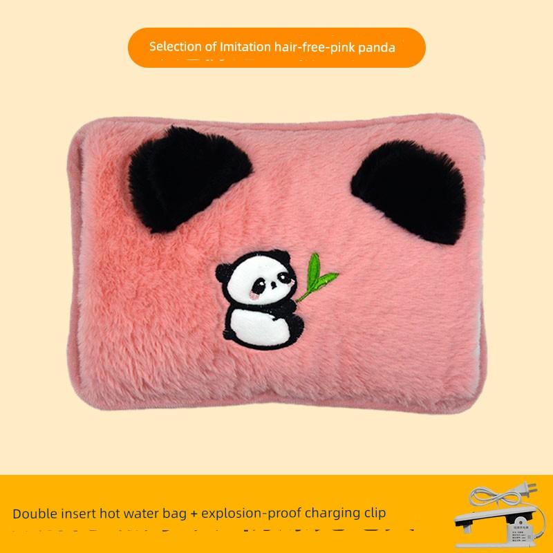 Miloqi National Standard Explosion-Proof Electric Hot Water Bag Hand Warmer Rechargeable Water Injection Cartoon Stuffed Electric Heating Bag Safety