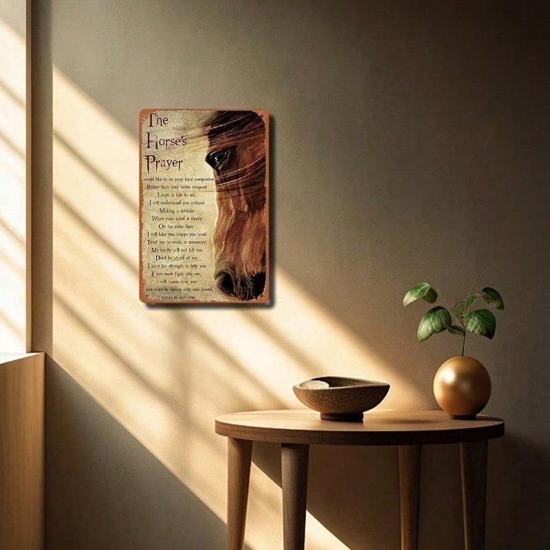 Винтажная металлическая настенная вывеска в виде головы лошади 8x12 дюймов Фермерский западный декор