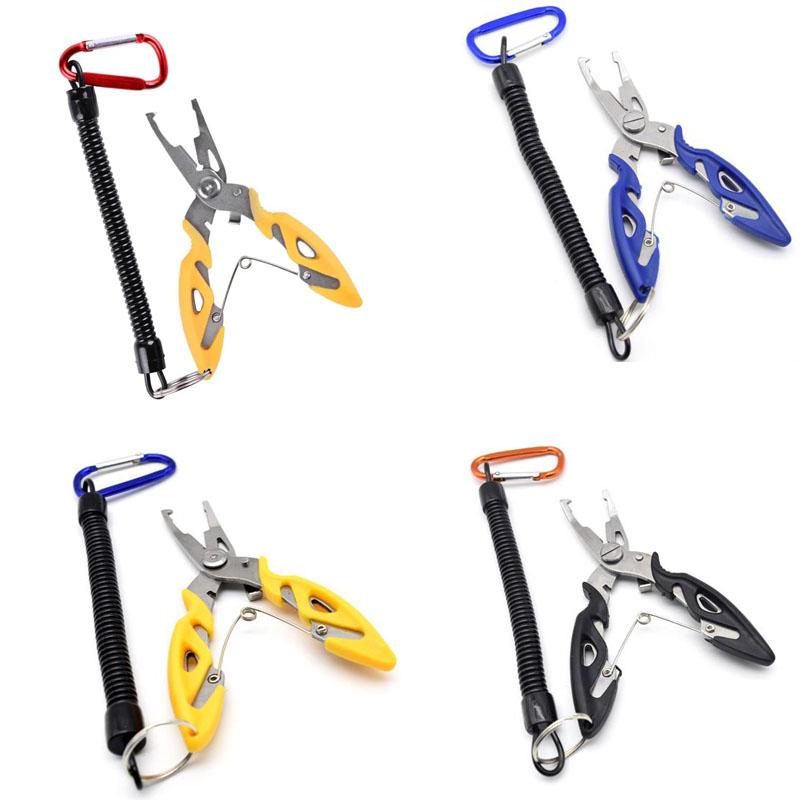 1pc red Multifunction Fishing Tools Accessories for Goods Winter Tackle Pliers Vise Knitting Flies Scissors Braid Set Fish Tongs