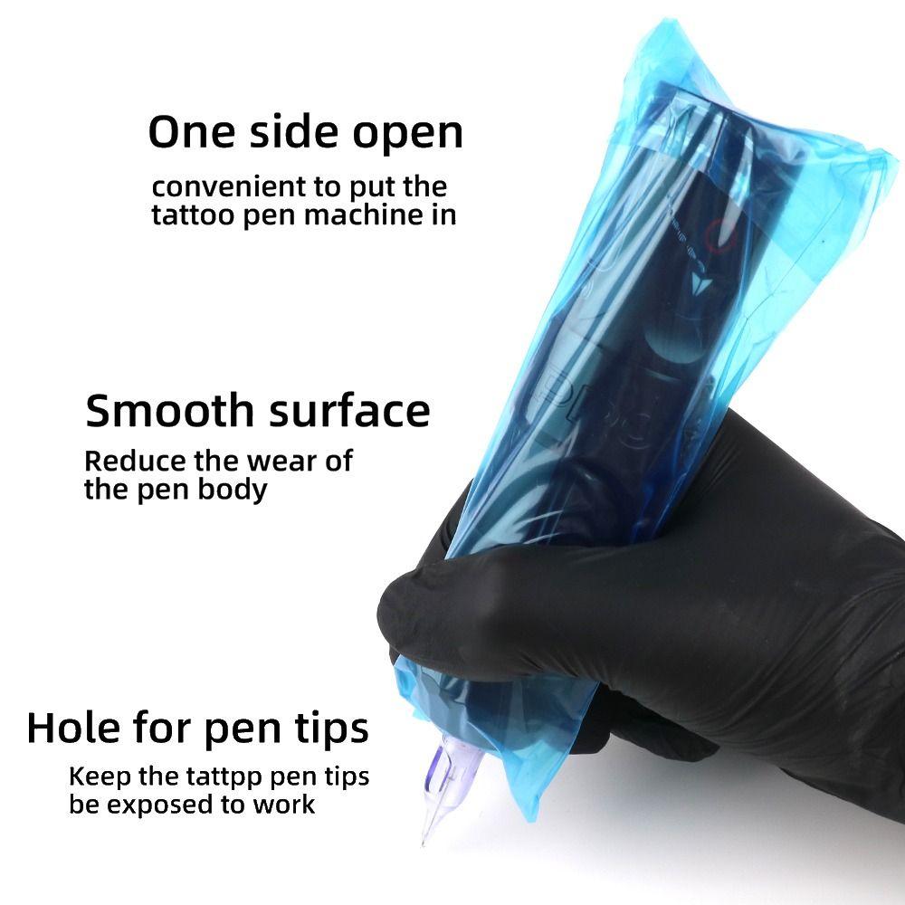 100Pcs Plastic Tattoo Clip Cord Sleeves Covers Bags Black Dustproof Cover New Tattoo Accessories