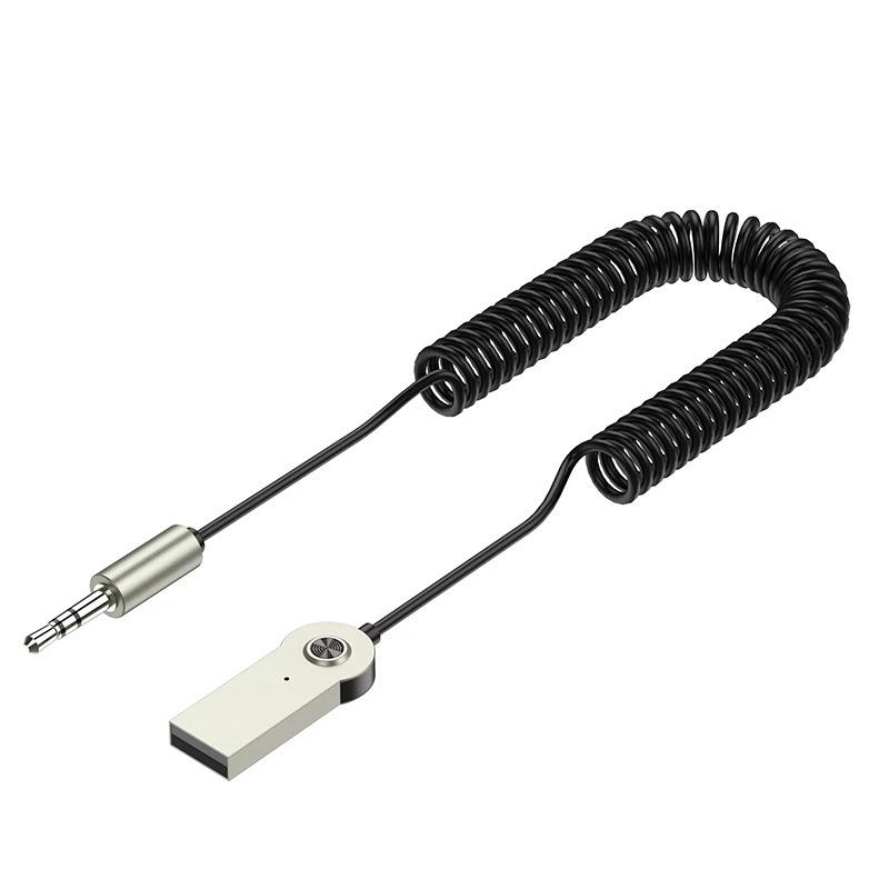 Премиальный Bluetooth-приемник для автомобильного аудио с встроенным микрофоном для звонков hands-free, навигации и воспроизведения музыки.