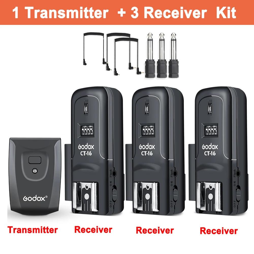 Godox CT 16 CT-16 Trigger 16 Channels Wireless Radio Flash Transmitter + Receiver Set for Canon Nikon Pentax Olympus Speedlite