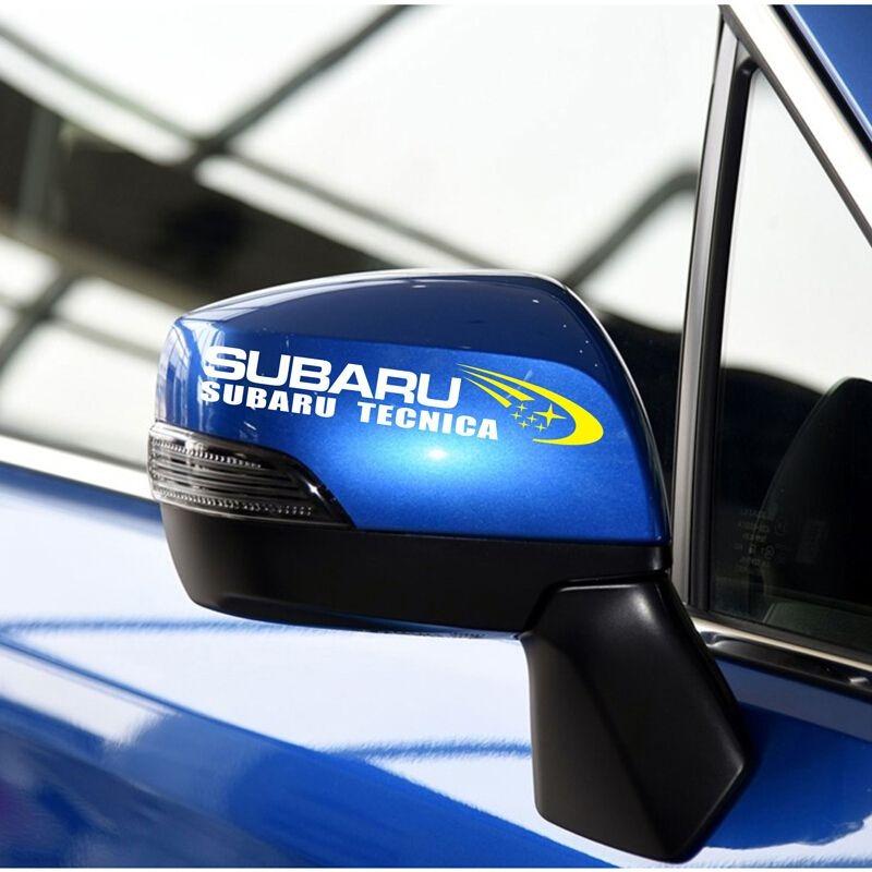 2PCS Car Emblem Rearview Mirror Reflective Decals Waterproof Sticker for Subaru STI Forester Impreza Legacy Outback XV BRZ WRX oi3