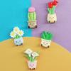 2Pcs Cartoon Potted Plants Fridge Magnet Resin 3D Potted Cactus Aloe Lily Tulip Flower Refrigerator Magnet Kitchen Home Office