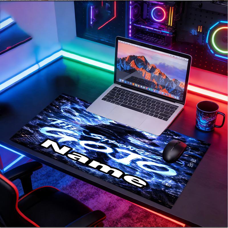 Custom Name Personalized Jujutsu Kaisen Pattern Mousepad, Laptop PC Desk Mat, Decorative Desk Mat for Home Keyboard Pad Gift