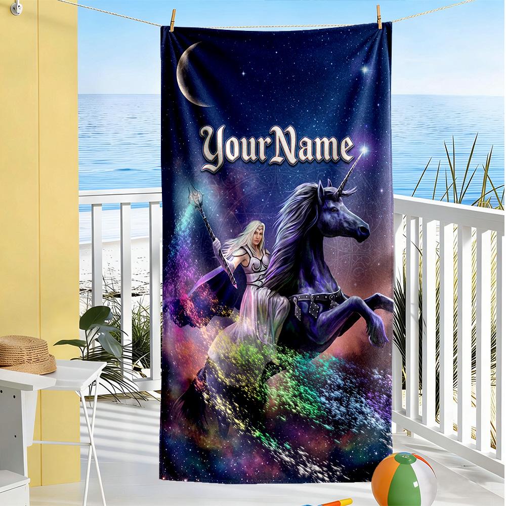 Gothic Illustrations Customized Name Beach Towel Super Soft Microfiber Quickdry Fabric Portable for SwimmingBeachCamping Travel Beach AccessoriesGym
