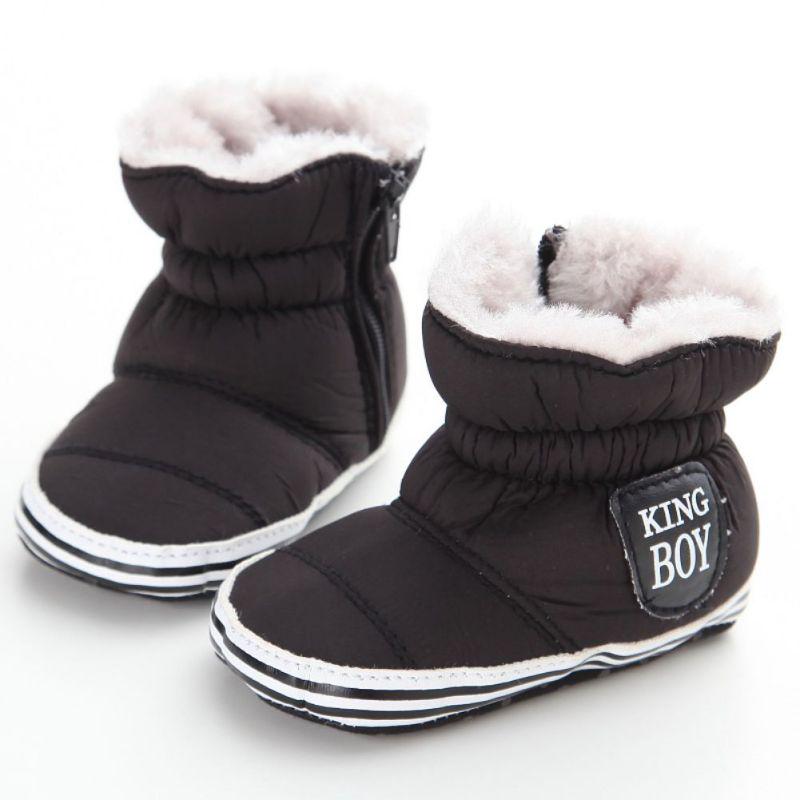 Winter Infant Snow Boots Baby Boy Girl Shoes Soft Sole Glitter Zipper First Walker Toddler Plush Lined Prewalker Newborn Fleece Boots 0-18M