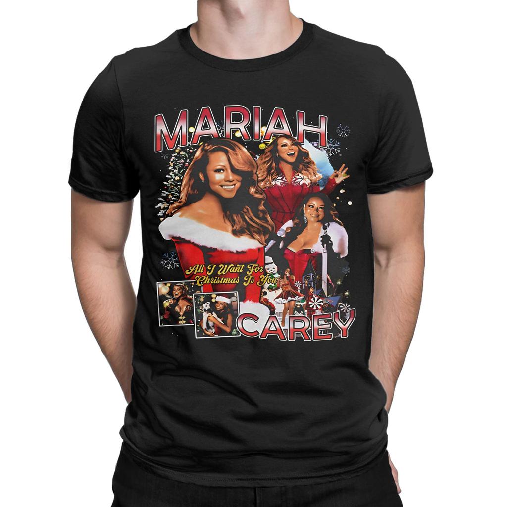 New Arrival Mariahed Careys Merry Christmas  T Shirt for Men Women  Cotton Tee Shirt Short Sleeve Clothing