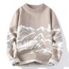 Hot Sale, Popular, Casual Imitation Mink Thick Sweater Men's Knitted Sweater Semi-turtleneck Knitted Jacquard Sweater