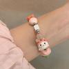 Handmade Maneki Neko Bracelet Korean Style Cat Bead Bracelet Ceramic Cat Bracelet  Women
