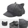Newsboys Beret Hat for Women Breathable Woolen Cabbie Hat Cool Jokers Girl Cat Ear Octagonal Cap Subculture Headwear