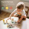 Wooden Montessori Train Toy Cartoon Farm, Ocean, Forest, Animal, Train Baby Wooden Stacking Game Early Educational Toy Baby Gift